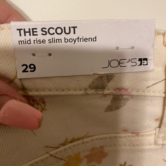 NEW Joe's Jeans The Scout Flower In Your Pocket Floral cropped cream jeans, 29 - Picture 12 of 13